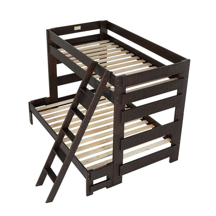 Vista Twin over Full Bunk Bed with Ladder in Brown - Jack’s Furniture and More (Laredo, TX)