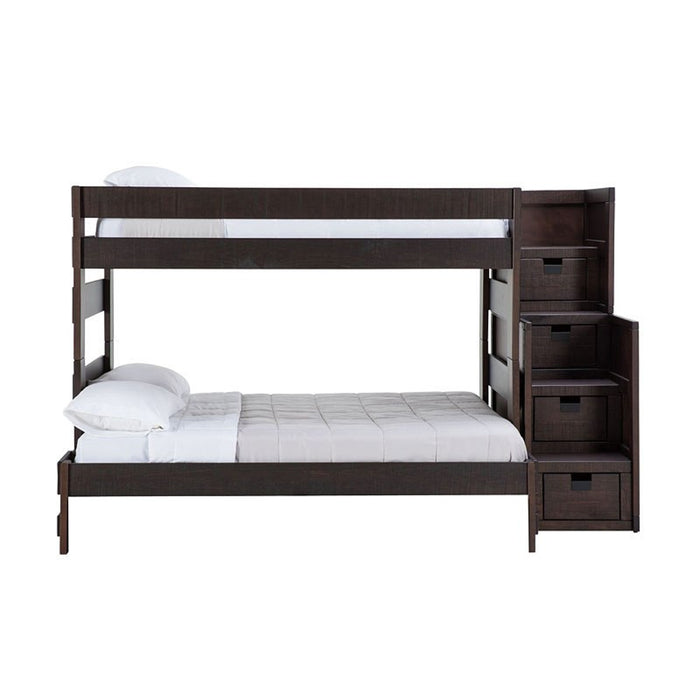 Vista Twin over Full Bunk Bed with Staircase in Brown - Jack’s Furniture and More (Laredo, TX)