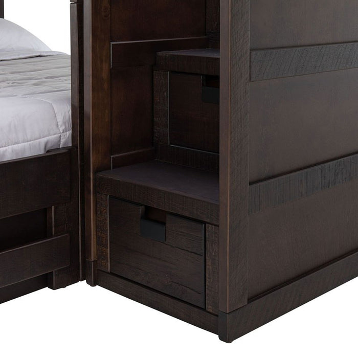 Vista Twin over Full Bunk Bed with Staircase in Brown - Jack’s Furniture and More (Laredo, TX)