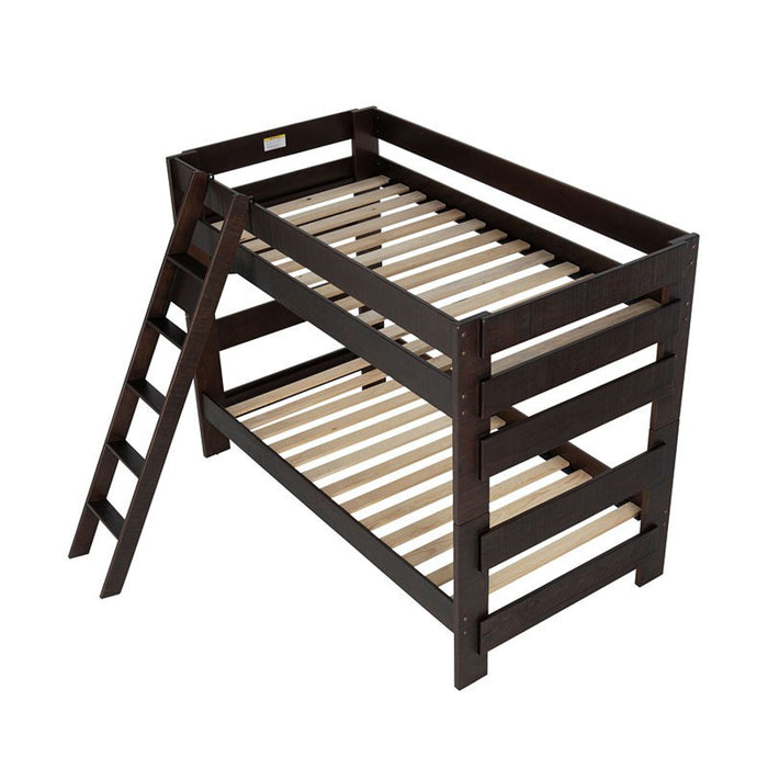 Vista Twin over Twin Bunk Bed with Ladder in Brown - Jack’s Furniture and More (Laredo, TX)