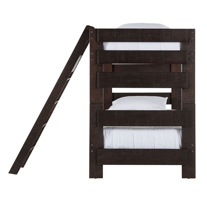 Vista Twin over Twin Bunk Bed with Ladder in Brown - Jack’s Furniture and More (Laredo, TX)