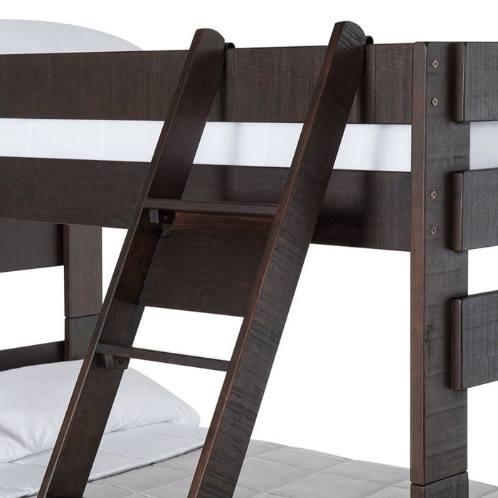 Vista Twin over Twin Bunk Bed with Ladder in Brown - Jack’s Furniture and More (Laredo, TX)