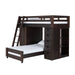 Vista Twin over Twin Super Loft Bed with Desk and Bookcase in Brown - Jack’s Furniture and More (Laredo, TX)