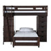 Vista Twin over Twin Super Loft Bed with Desk and Bookcase in Brown - Jack’s Furniture and More (Laredo, TX)