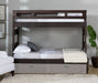 Vista High Top Twin over Full Bunk Bed with Ladder in Brown - Jack’s Furniture and More (Laredo, TX)