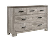 Elements International Millers Cove 7 Drawer Dresser in Gray image