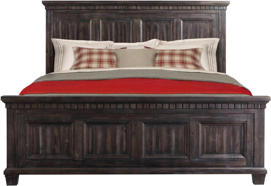 Morrison King Platform Bed in Smokey Gray Oak Lacquer - Jack’s Furniture and More (Laredo, TX)