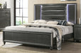 Elements International Moonstone King Panel Bed in Gray image