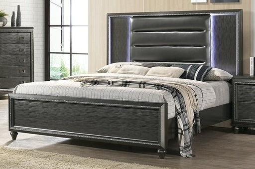 Elements International Moonstone King Panel Bed in Gray image