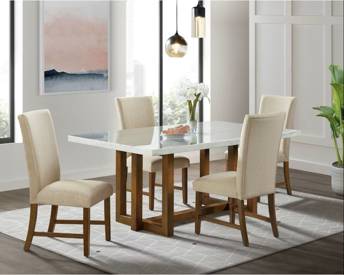 Morris Dining Table with Marble Top in Espresso - Jack’s Furniture and More (Laredo, TX)