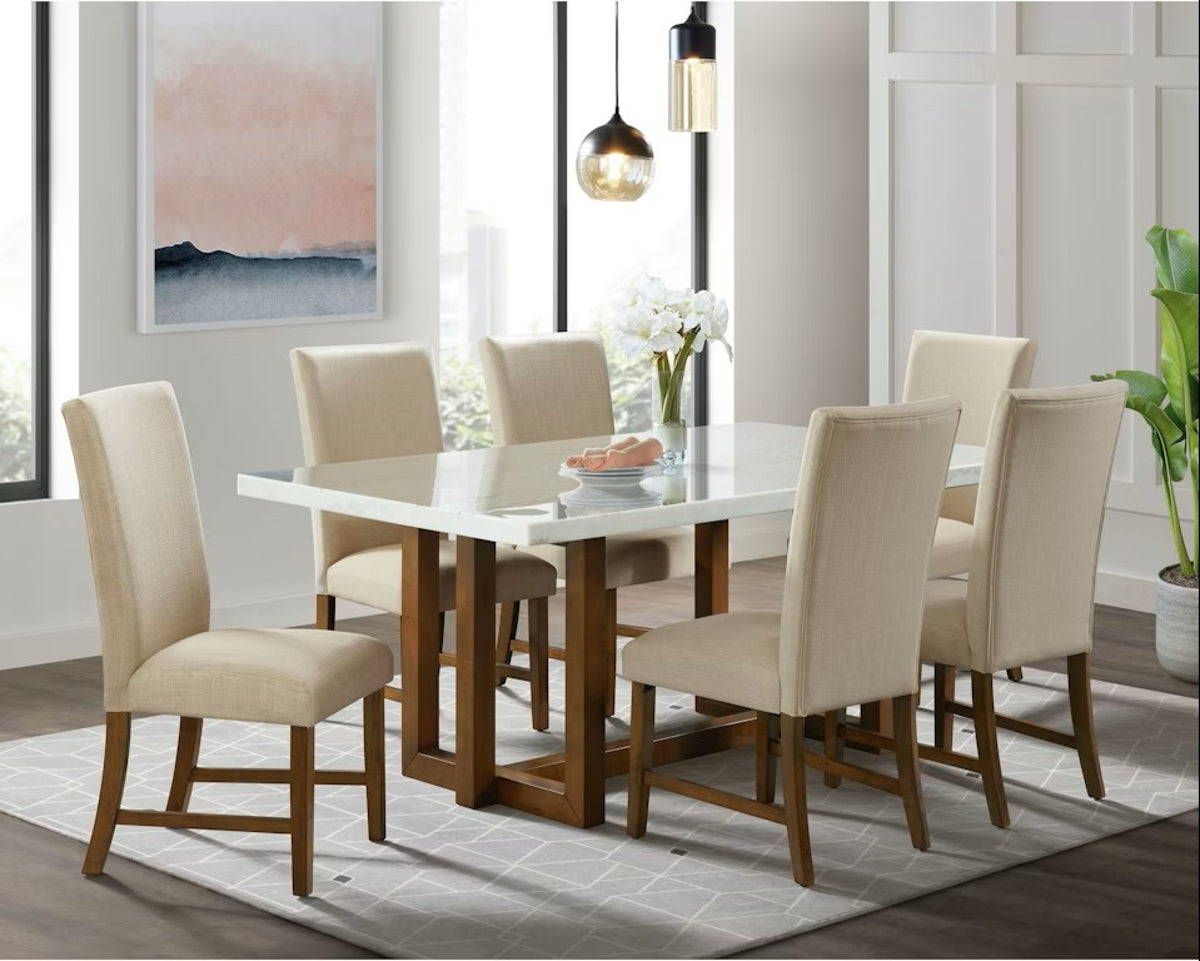 Morris Dining Table with Marble Top in Espresso - Jack’s Furniture and More (Laredo, TX)