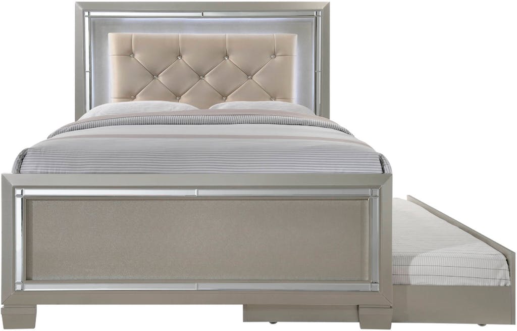 Platinum Youth Full Panel Bed in Champagne - Jack’s Furniture and More (Laredo, TX)