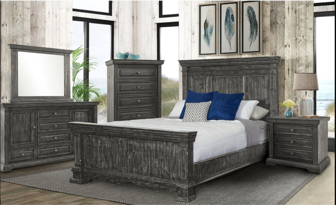 Condesa Grey King Panel Bed in Gray - Jack’s Furniture and More (Laredo, TX)