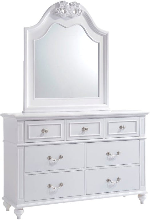 Alana 7 Drawer Dresser in White Lacquer - Jack’s Furniture and More (Laredo, TX)