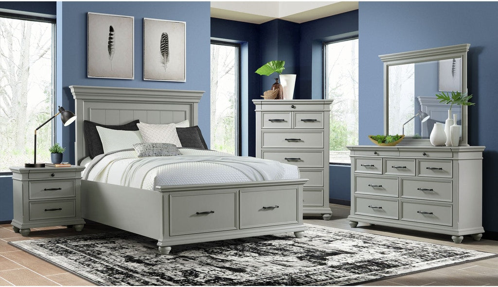 Slater Queen Storage Bed in Grey - Jack’s Furniture and More (Laredo, TX)