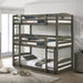 Trey Twin Over Twin Over Twin Bunk Bed in Wire Brushed Grey - Jack’s Furniture and More (Laredo, TX)