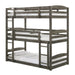 Trey Twin Over Twin Over Twin Bunk Bed in Wire Brushed Grey - Jack’s Furniture and More (Laredo, TX)