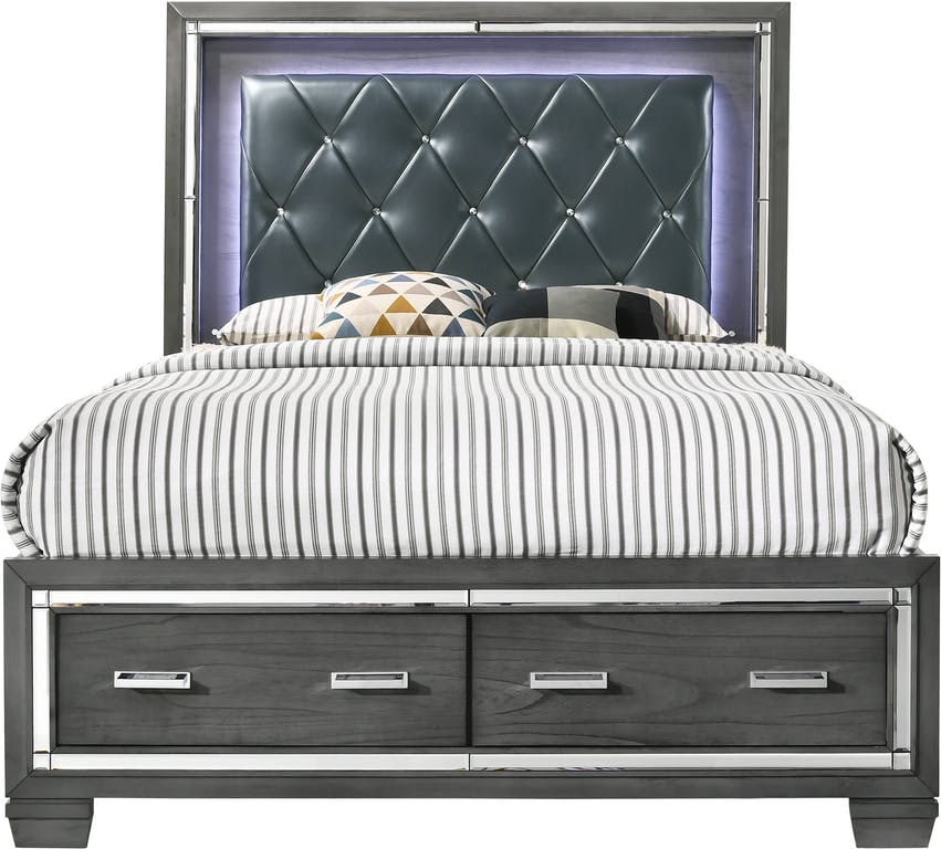 Titanium King Storage Bed in Gray - Jack’s Furniture and More (Laredo, TX)