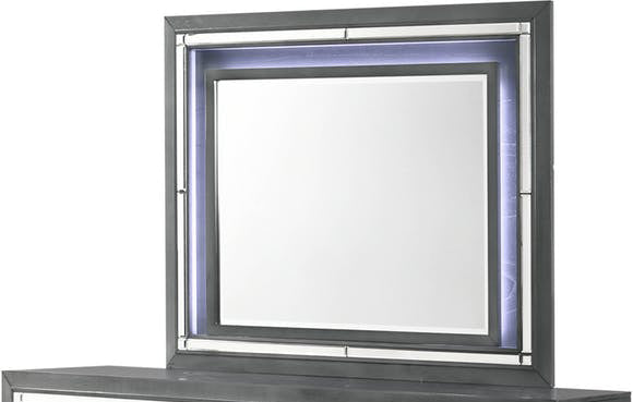 Elements International Titanium Mirror with LED Light in Gray image