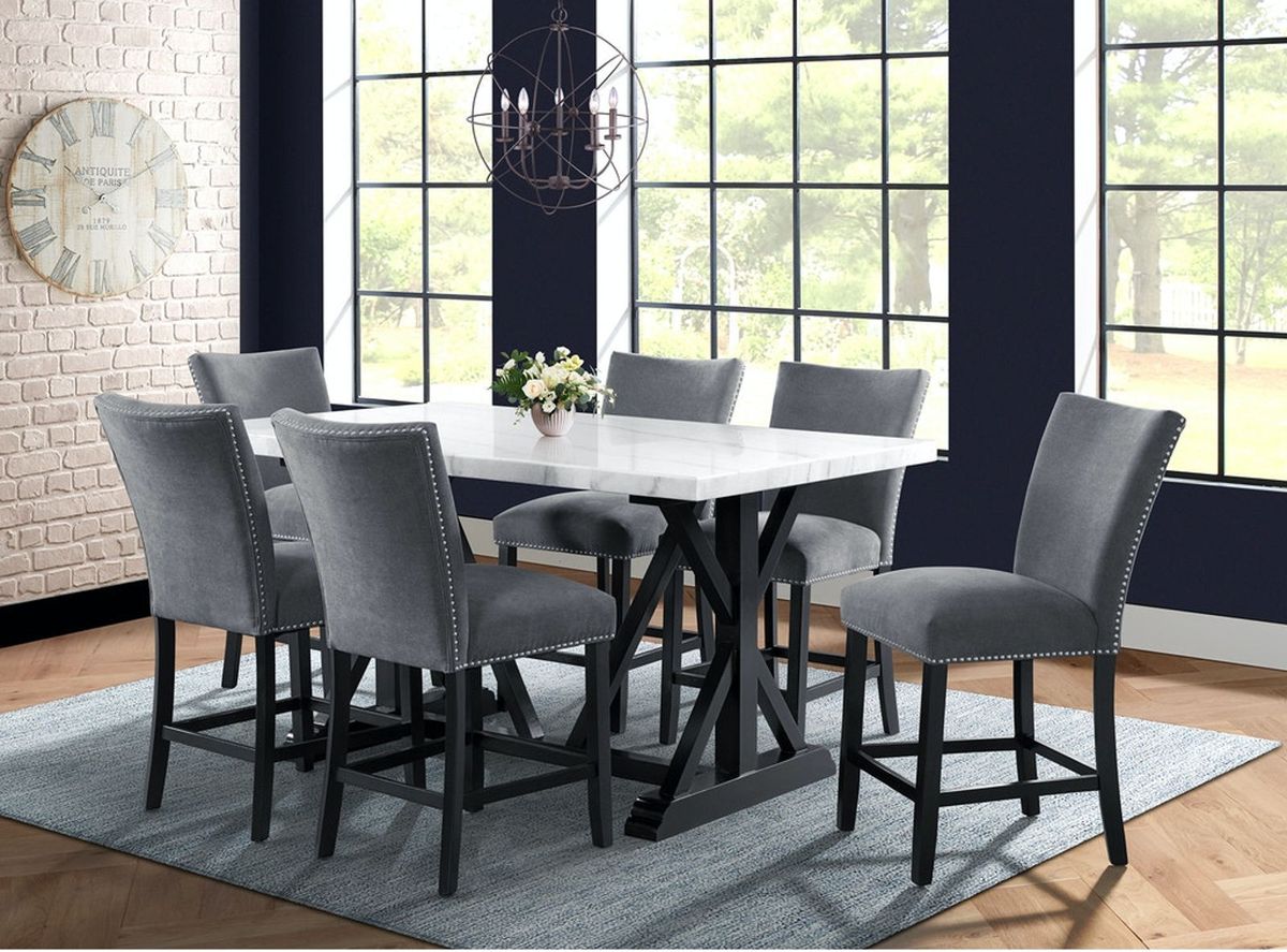 Tuscany Counter Height Dining Table in Black/White CTC107CTC - Jack’s Furniture and More (Laredo, TX)