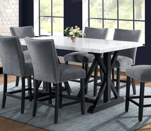 Elements International Tuscany Counter Height Dining Table in Black/White CTC107CTC image