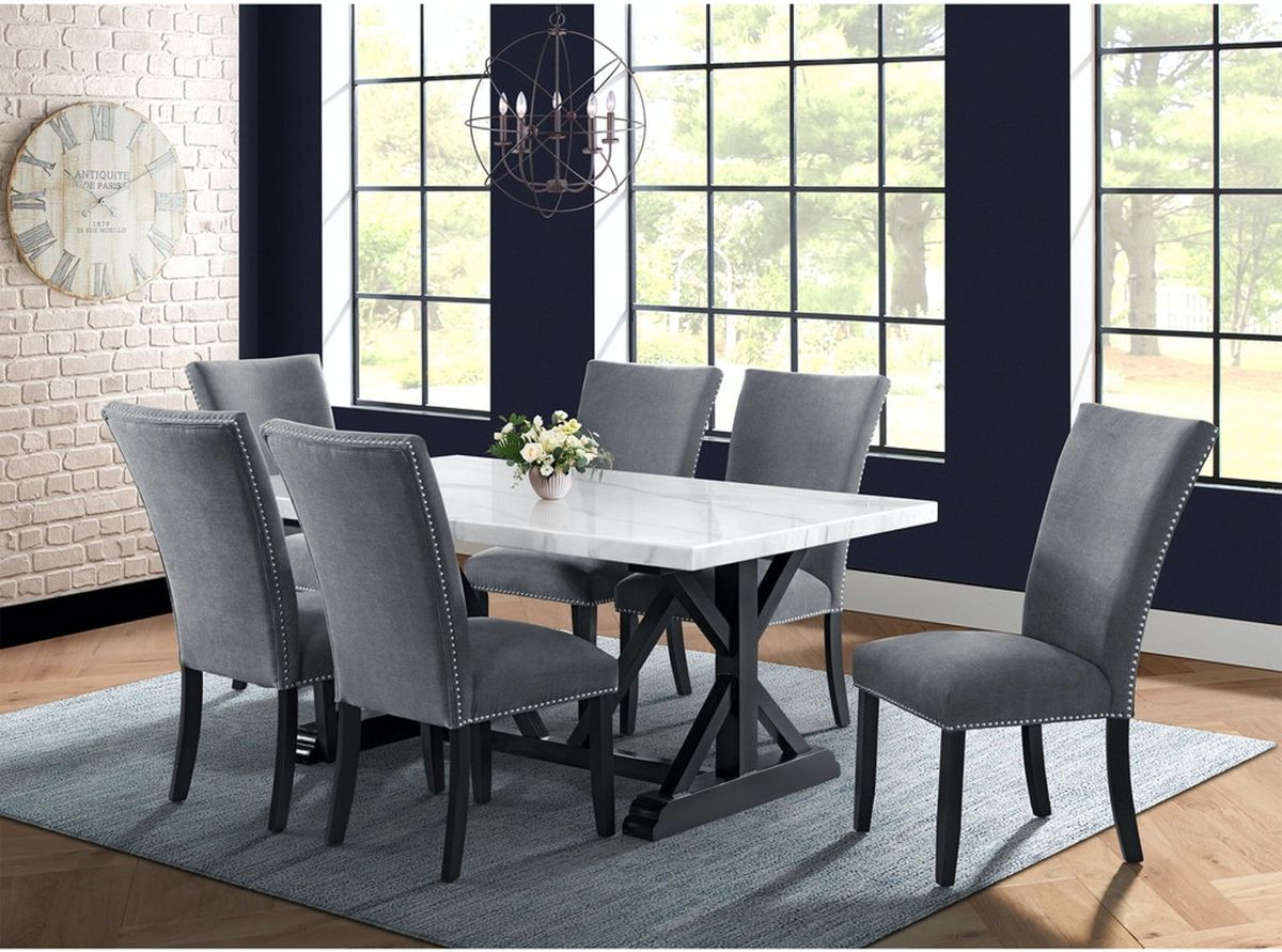 Tuscany Dining Table in Black/White - Jack’s Furniture and More (Laredo, TX)