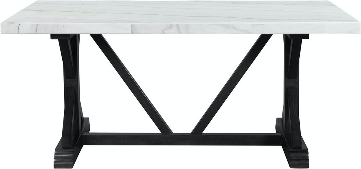 Elements International Tuscany Dining Table in Black/White image