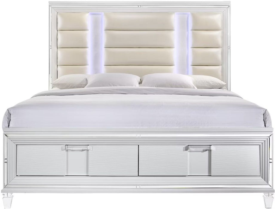 Elements International Twenty Nine King Platform Storage Bed in White image