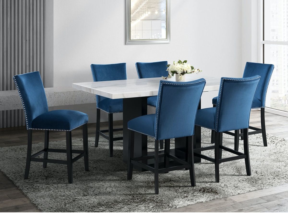 Valentino Counter Height Dining Table in Black/White CVL500CTC - Jack’s Furniture and More (Laredo, TX)