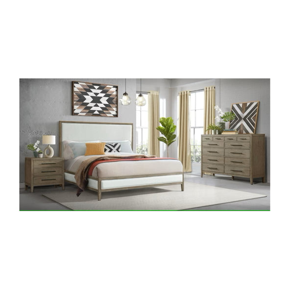 Versailles King Upholstered Panel Bed in Grey - Jack’s Furniture and More (Laredo, TX)